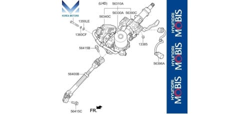 mobis column assy-steering kia k5 optima 2015-18